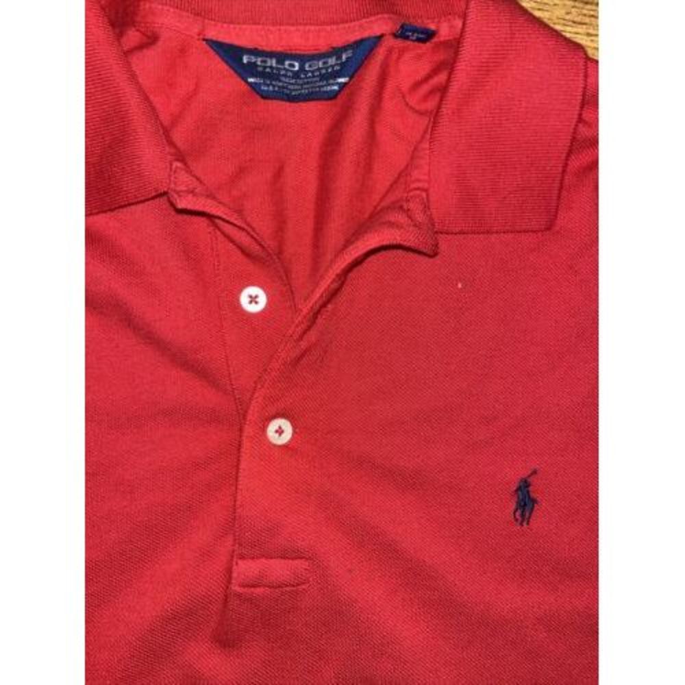 Men's Large, Red, Polo Golf Ralph Lauren, Pique Cotton Knit Polo Shirt Pony Logo